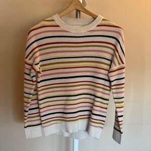 REI Cream Multicolor Striped Waffle Long Sleeve
